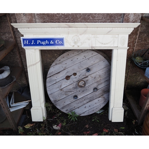 328 - Stone fire surround and round table tops