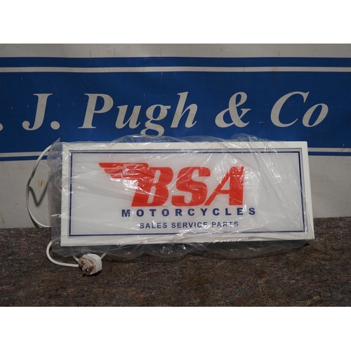 252 - BSA Motorcycles illuminated sign