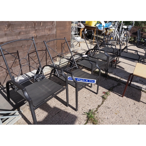 346 - 6 Reclining metal garden chairs