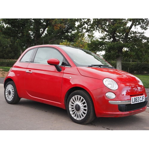 338 - Fiat 500 Lounge S-A 1242cc, 2014. Runs and drives, MOT until 17.1.23.  CAT N. Reg LB63 CJF, V5 and k... 