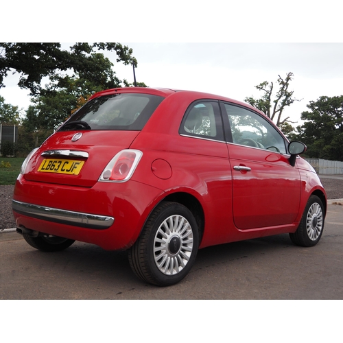 338 - Fiat 500 Lounge S-A 1242cc, 2014. Runs and drives, MOT until 17.1.23.  CAT N. Reg LB63 CJF, V5 and k... 