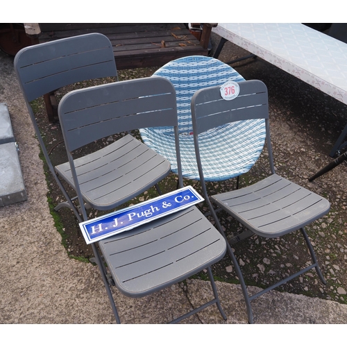 376 - 3 Folding garden chairs and 1 other