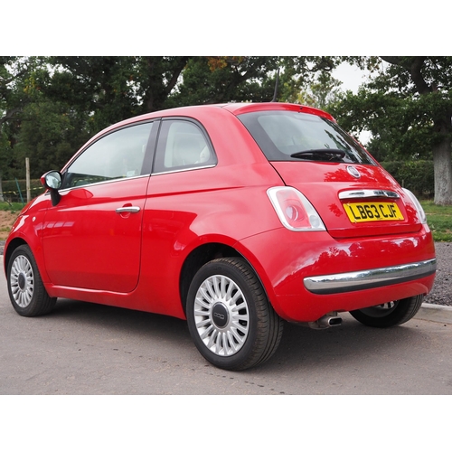 338 - Fiat 500 Lounge S-A 1242cc, 2014. Runs and drives, MOT until 17.1.23.  CAT N. Reg LB63 CJF, V5 and k... 