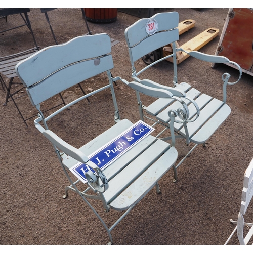 381 - Pair of folding garden chairs