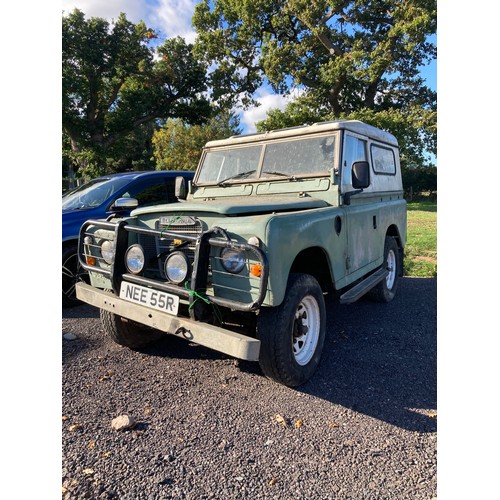 349 - Land Rover Series 3. 1977. Diesel. Barn stored, good restoration project. Reg NEE 55R. V5. Key