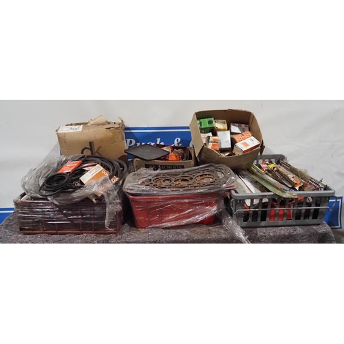 393 - Large quantity of assorted car spares to include belts, gaskets and filters etc.