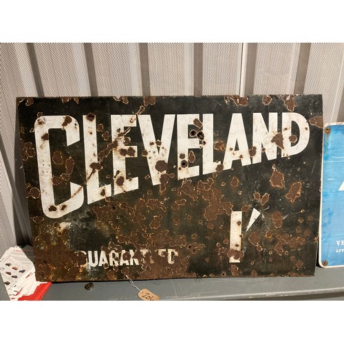 206 - Enamel sign- Cleveland Guaranteed 30
