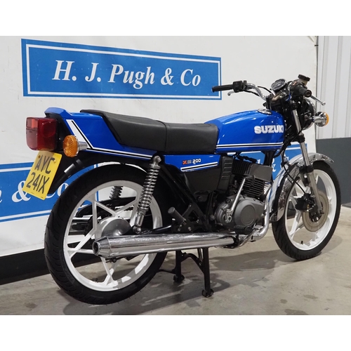 912 - Suzuki X5 200 motorcycle. 1981. 196cc
Frame No. GT20000510483
Engine No. 111397
Has come from a priv... 