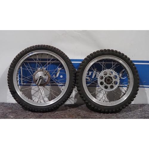 47 - Pair of alloy rimmed Grimeca scrambles wheels