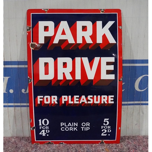 1006 - Enamel sign- Park Drive Cigarettes 30