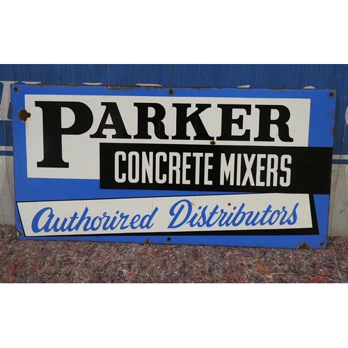 1033 - Enamel sign- Parker Concrete Mixers 30