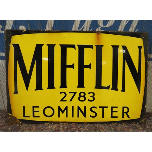 1044 - Enamel sign- Mifflin Leominster 18