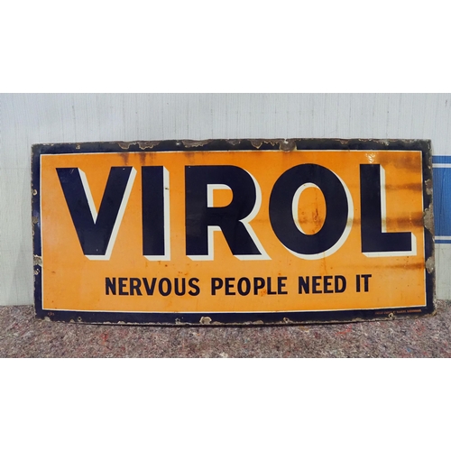 1054 - Enamel sign- Virol Nervous People 48