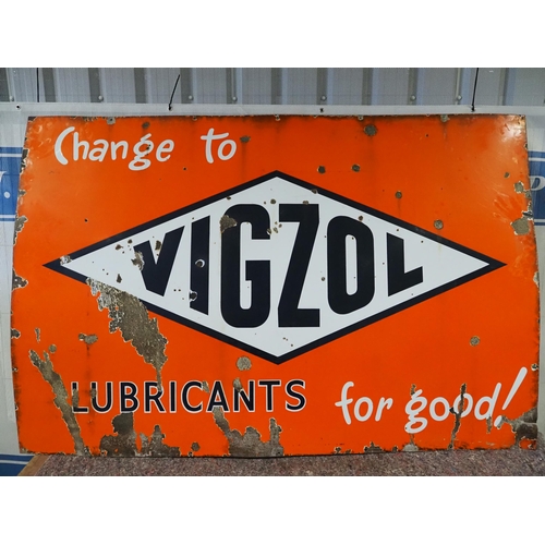 1079 - Enamel sign - Change to Vigzol Lubricants 72