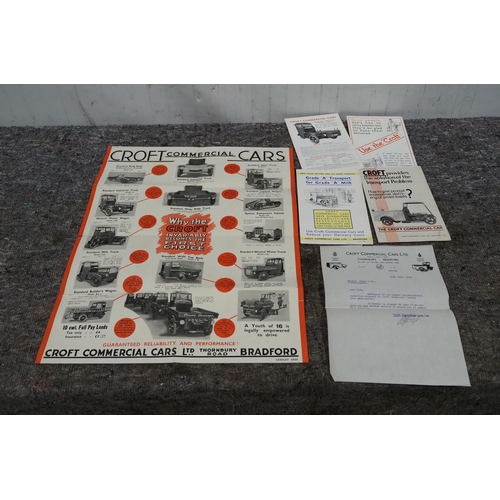 681 - Extensive brochure for Croft commercial cars, there are many parts to this double sided brochure inc... 