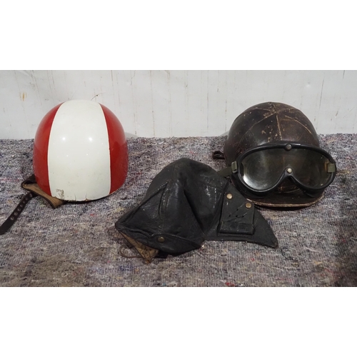 683 - Various vintage motorcycle helmets