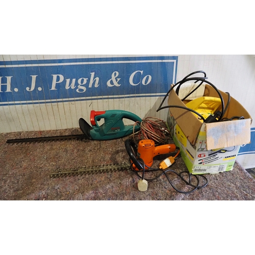 384 - Electric hedge trimmers and pressure washer