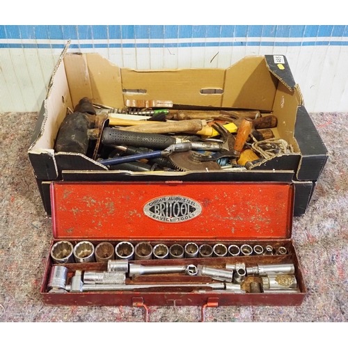 385 - Britool socket set and other assorted hand tools