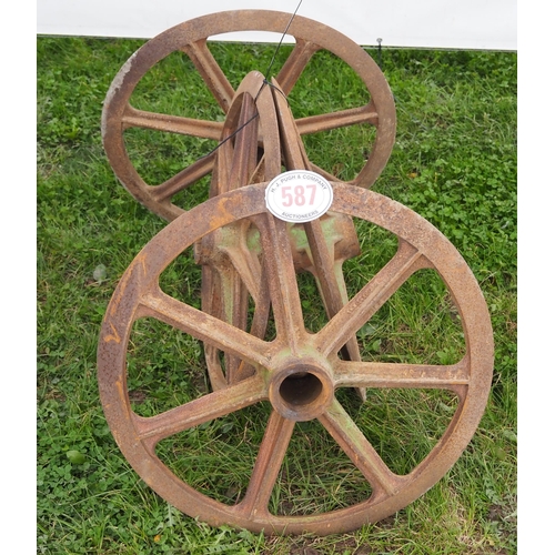 587 - 4- Cast iron wheels