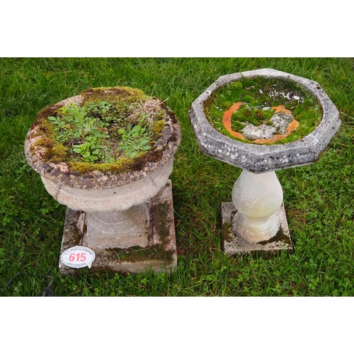 615 - Bird bath and planter