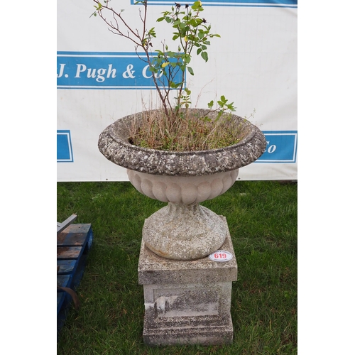 619 - Large planter on plinth