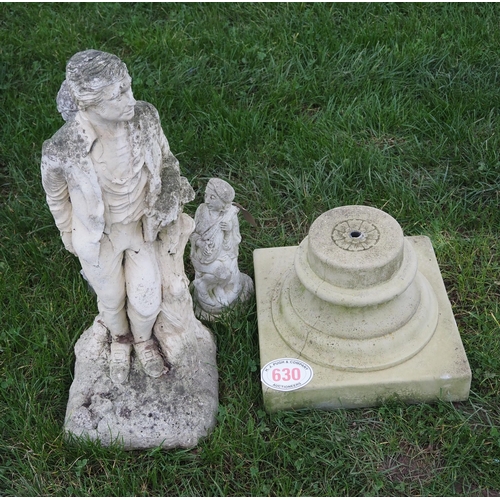 630 - Plinth and 3 statues