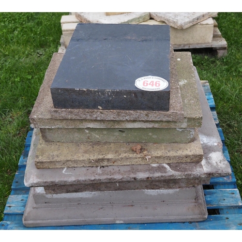 646 - Quantity of flagstones and plinth