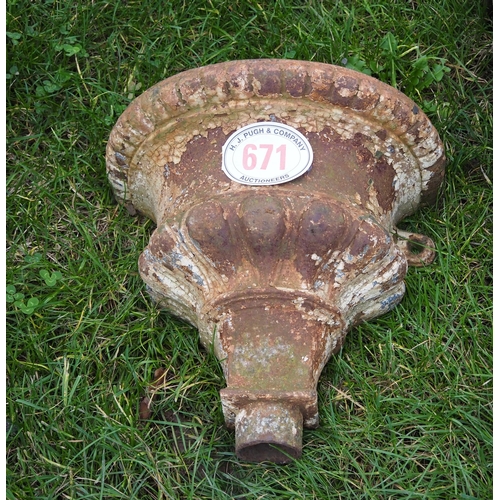 671 - Ornate cast iron hopper