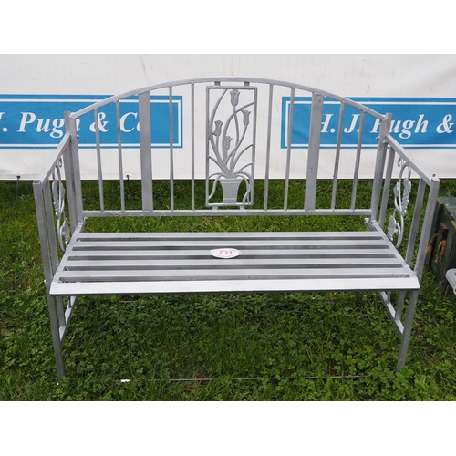 731 - Metal garden bench 4ft