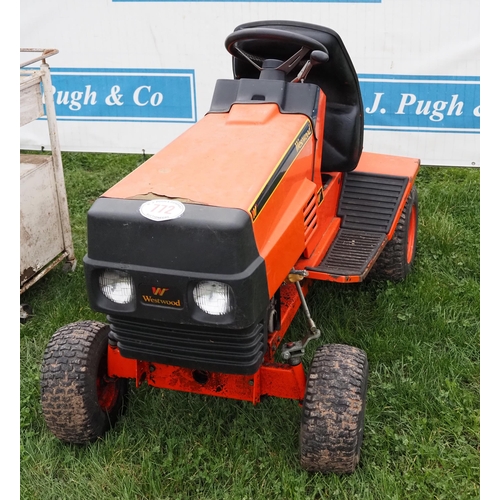 772 - Westwood T1200 garden tractor mower. 12HP electric start. Driven off trailer to position. Key in off... 