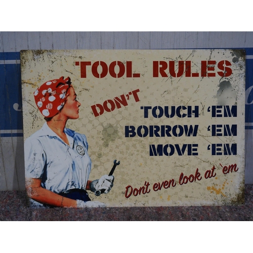 831 - Tin sign - Tool Rules 20