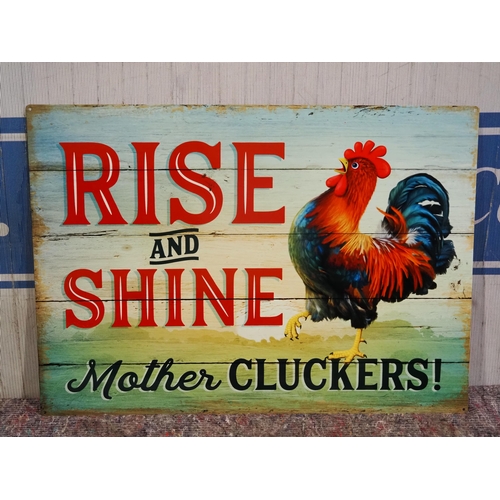 834 - Tin sign - Rise and Shine 20