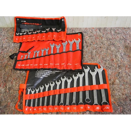 855 - 3 - Sets of spanners 14 piece, 12 piece and 10 piece