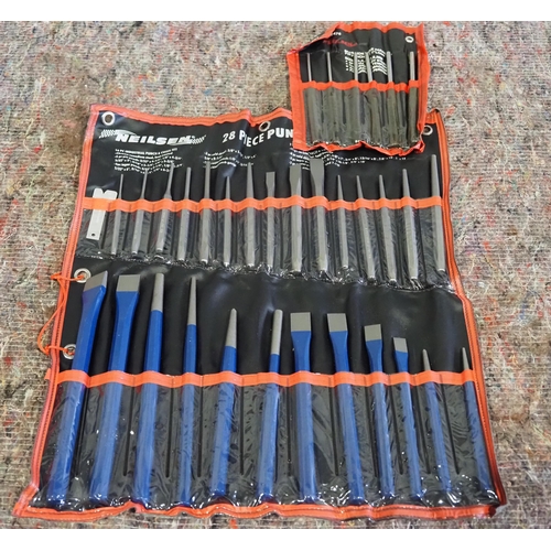 886 - 2 - Sets of chisels and punches 28 piece and 6 piece