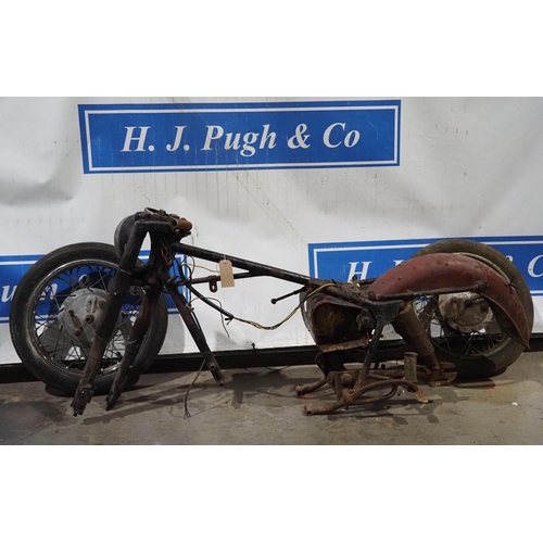723 - Royal Enfield frame and wheels believed to be Bullitt