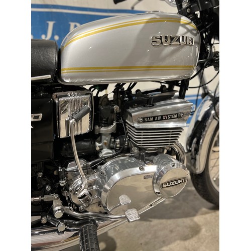 899 - Suzuki GT380 motorcycle, 1978.
Frame no. 101328
Engine no. 121548
Runs and rides, kept to a high sta... 