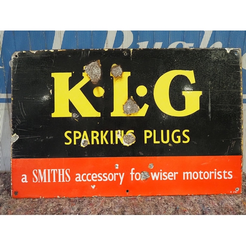 1112 - Enamel sign- K.L.G Spark Plugs 14