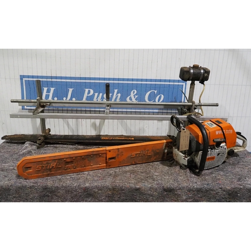 734 - Stihl O88 chainsaw with Alaska mill