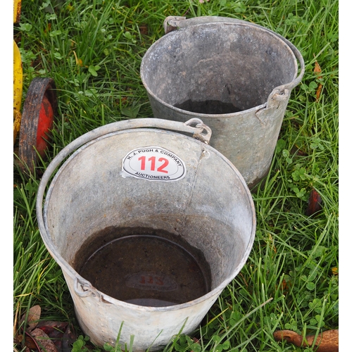 112 - Galvanised buckets