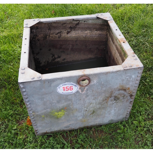 156 - Riveted galvanised water trough 2x2ft