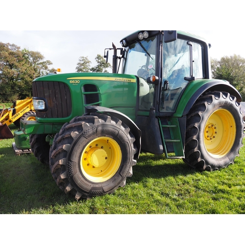 1379 - John Deere 6630 tractor. Runs and drives. 3583 hours, off local farm. Reg. VX07 GGF. V5, manual and ... 