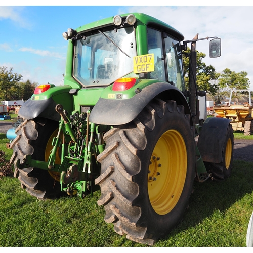 1379 - John Deere 6630 tractor. Runs and drives. 3583 hours, off local farm. Reg. VX07 GGF. V5, manual and ... 