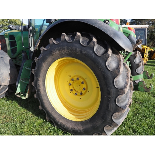 1379 - John Deere 6630 tractor. Runs and drives. 3583 hours, off local farm. Reg. VX07 GGF. V5, manual and ... 