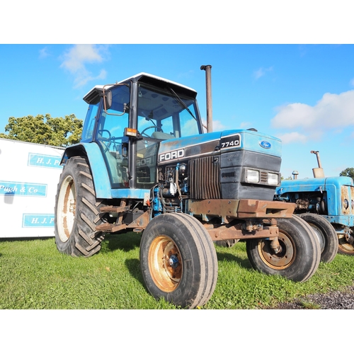 1408 - Ford 7740 Powerstar SL two wheel drive tractor. 8223 hours showing. Reg. K371 MTU. Key in office