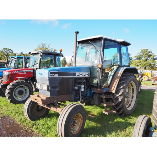 1408 - Ford 7740 Powerstar SL two wheel drive tractor. 8223 hours showing. Reg. K371 MTU. Key in office