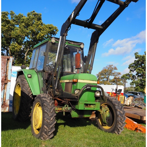 1481 - John Deere 2130 4wd tractor, runs and drives, with quicke loader, 7546 hours. Reg. WCJ 167T. V5 to f... 