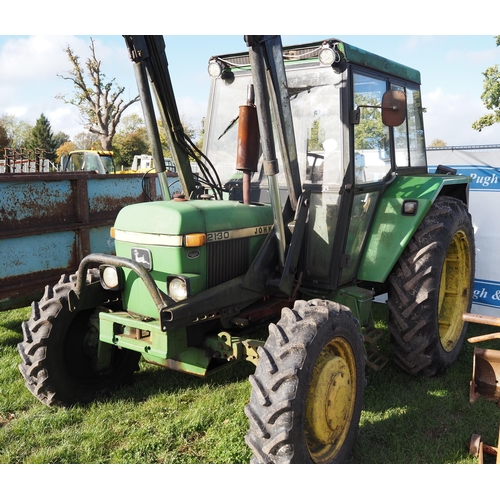 1481 - John Deere 2130 4wd tractor, runs and drives, with quicke loader, 7546 hours. Reg. WCJ 167T. V5 to f... 