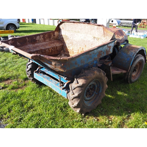 1554 - 1 Ton Benford diesel dumper. Single cylinder Petter engine, starts and runs. 3 new tyres, brakes nee... 