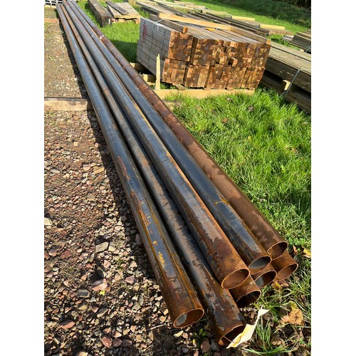 1213 - Steel tubes 8.0m x 100 diameter. - 8