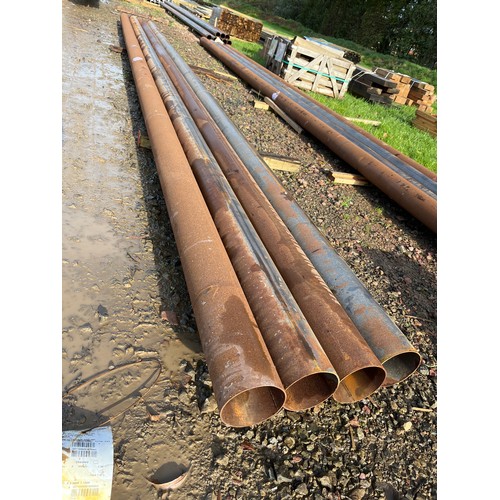 1209 - Steel tubes 7.1m x 140 diameter. - 4